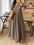 Plus-Size Brown Maxi Dress