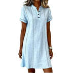 Button-Up Collared Midi Dress