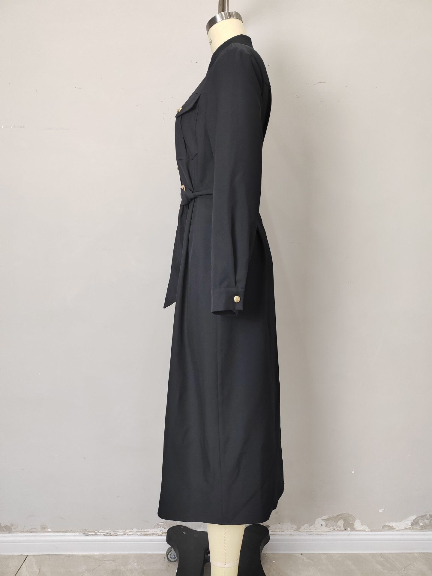 Black Button-Front Shirt Dress