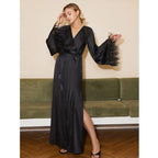Ostrich Feather Hem Bandage Slip Dress for Women