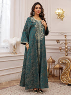 Lace-Up Kaftan Maxi Dress