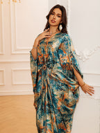 Printed Crew-Neck Maxi Dress