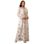 White Lace Chiffon Maxi Dress