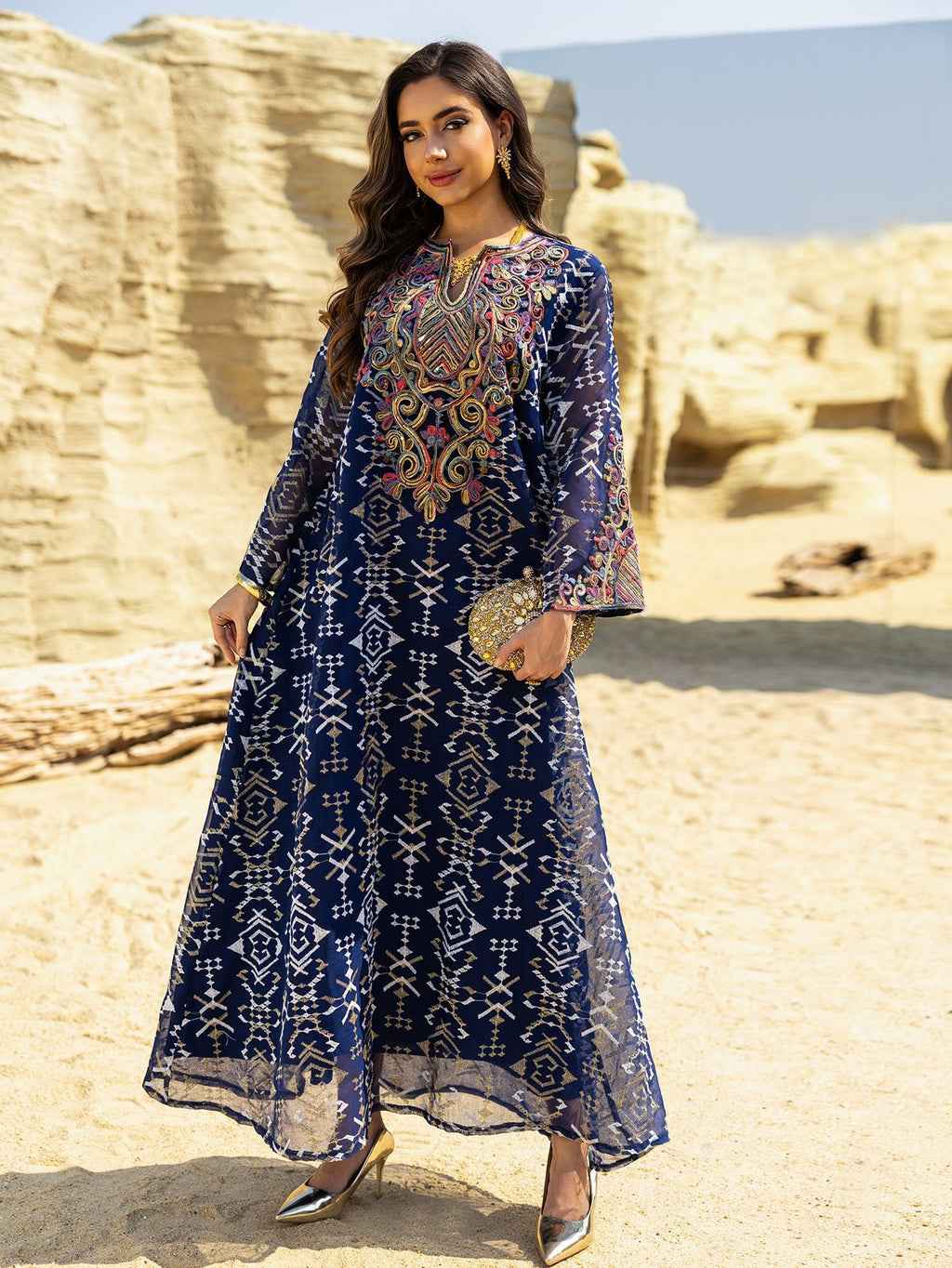 Mesh Patchwork Maxi Dress