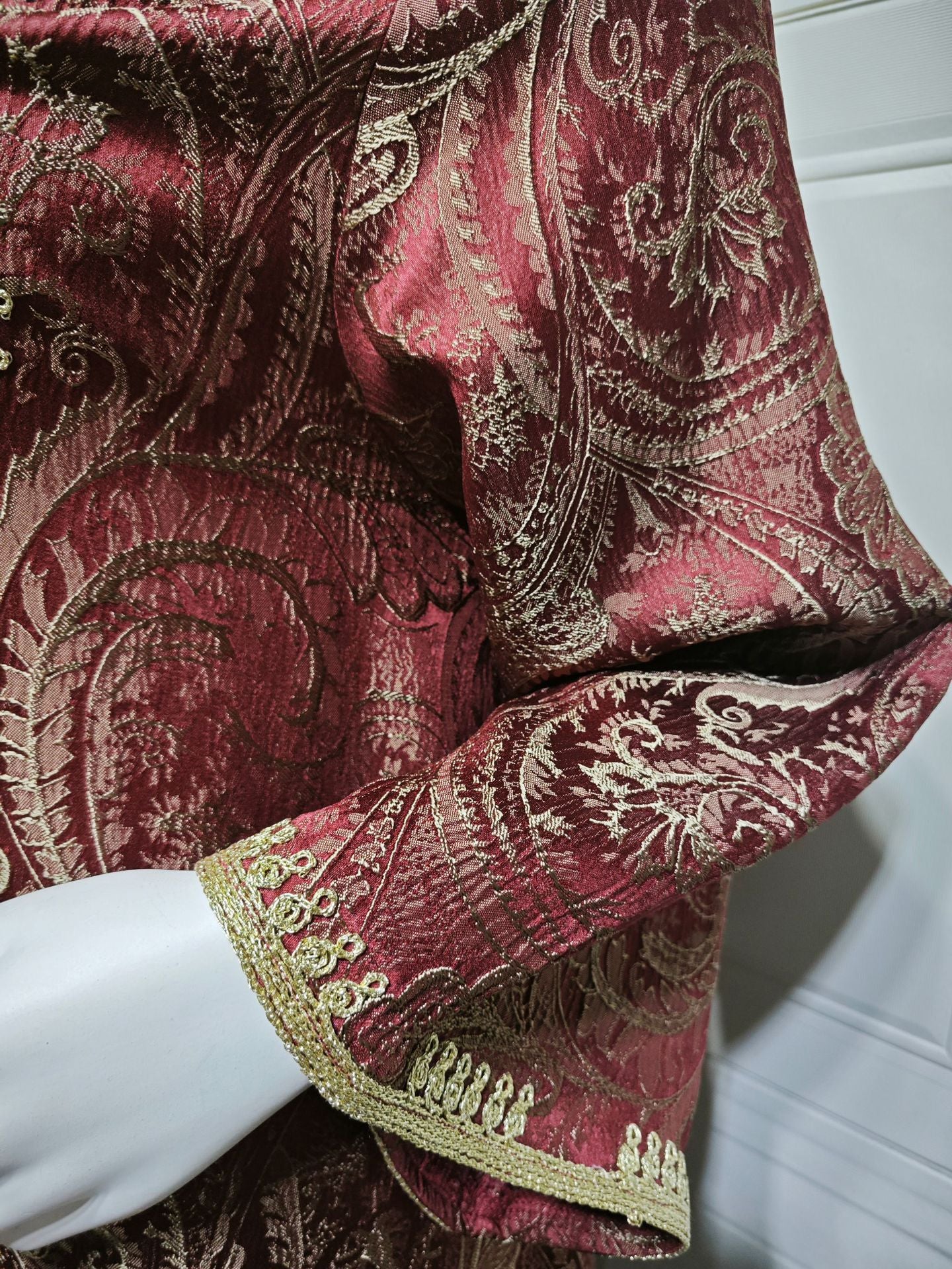 Lace-Up Kaftan Maxi Dress