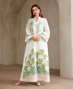 Embroidered Rhinestone Knit Maxi Dress