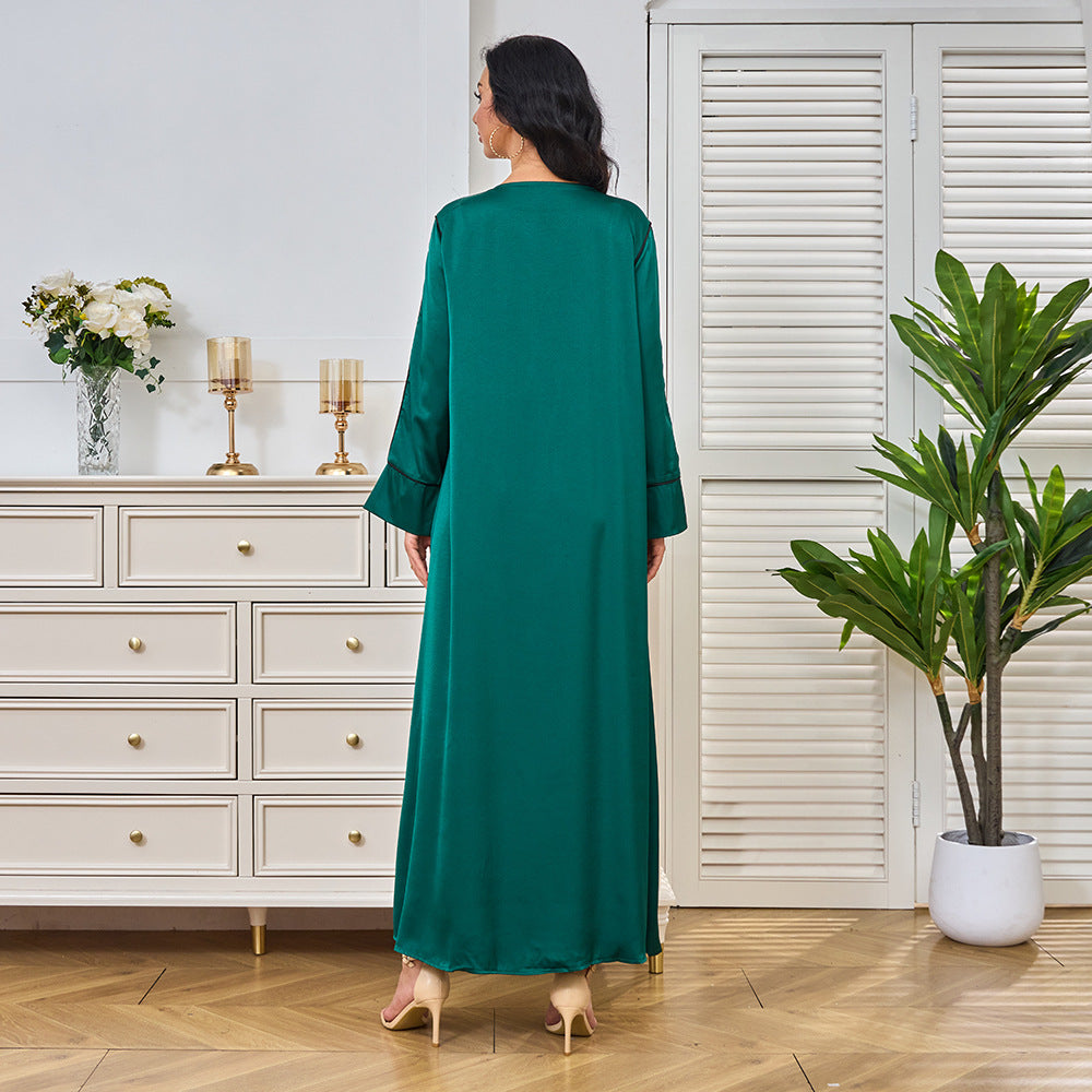 V-neck long sleeved loose dress