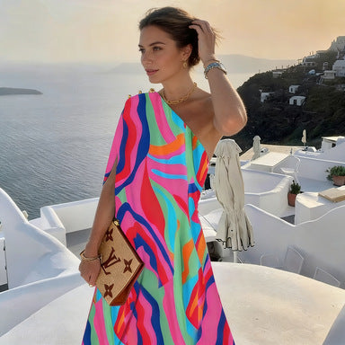 Rose Pink Off-Shoulder Maxi Dress
