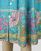 Printed V-Neck Midi Dress
