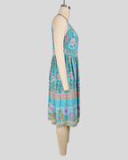 Printed V-Neck Midi Dress