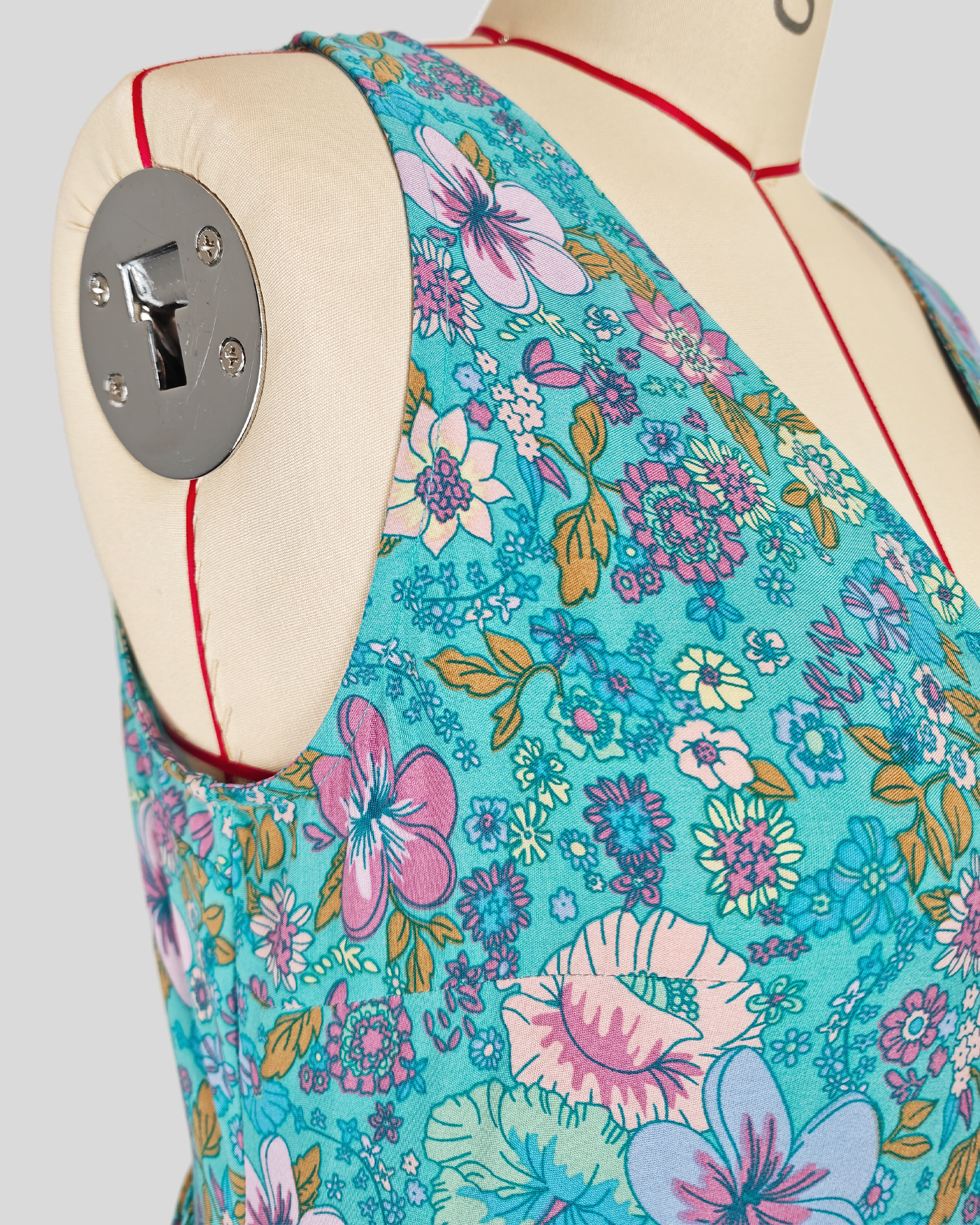 Printed V-Neck Midi Dress