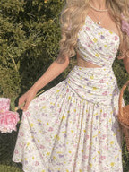 Floral One-Shoulder Maxi Dress