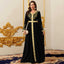 Black Embroidered Long-Sleeve Maxi Dress