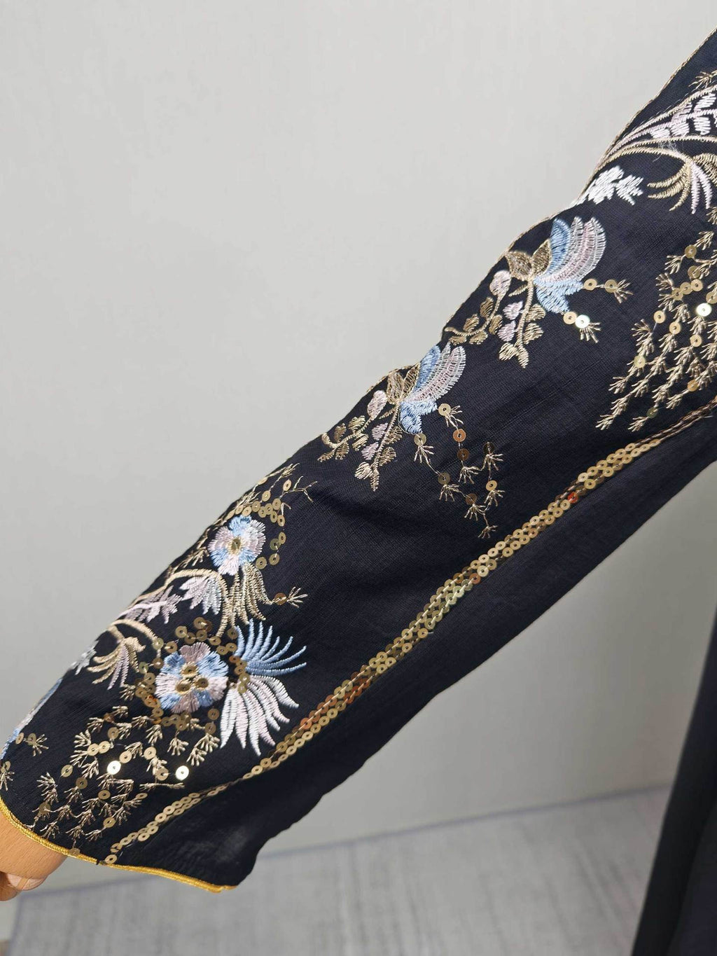 Floral Embroidered V-Neck Maxi Dress