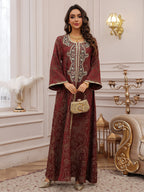 Lace-Up Kaftan Maxi Dress