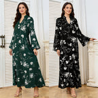 Embroidered V-Neck Maxi Dress