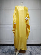 Shiny Satin Belted Maxi Dress