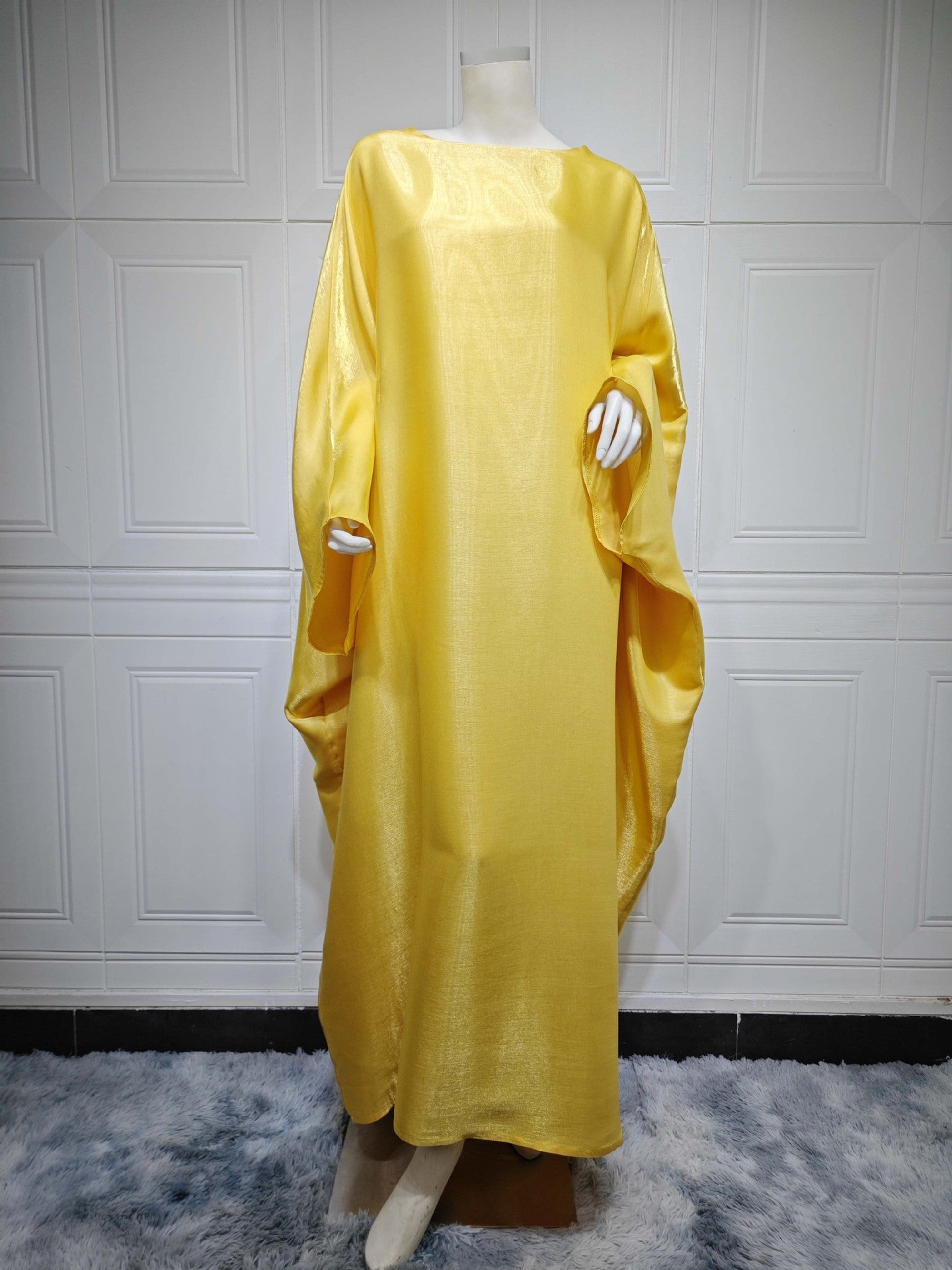 Shiny Satin Belted Maxi Dress