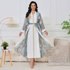 Embroidered bead two-piece long skirt set