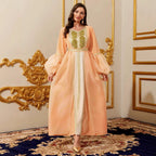 Orange Belted Robe Maxi Dress