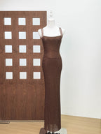 Rhinestone Strap Backless Bodycon Evening Gown for Women