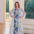 Floral Sequin V-Neck Maxi Dress