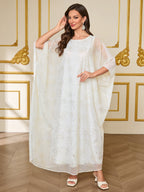 Gold-Print Chiffon Maxi Dress