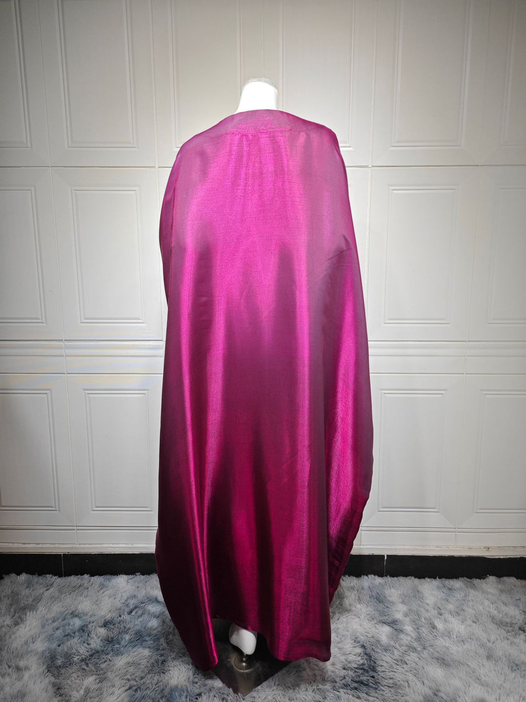 Shiny Satin Belted Maxi Dress