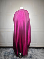 Shiny Satin Belted Maxi Dress