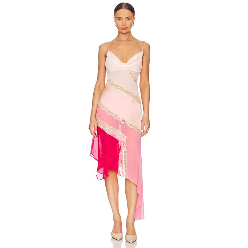 V-Neck Slim Fit Camisole Midi Dress for Women