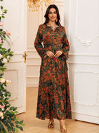 Printed Rhinestone Maxi Dress