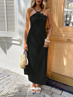 Backless Halter Maxi Dress