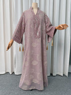 Embroidered Mesh Maxi Dress
