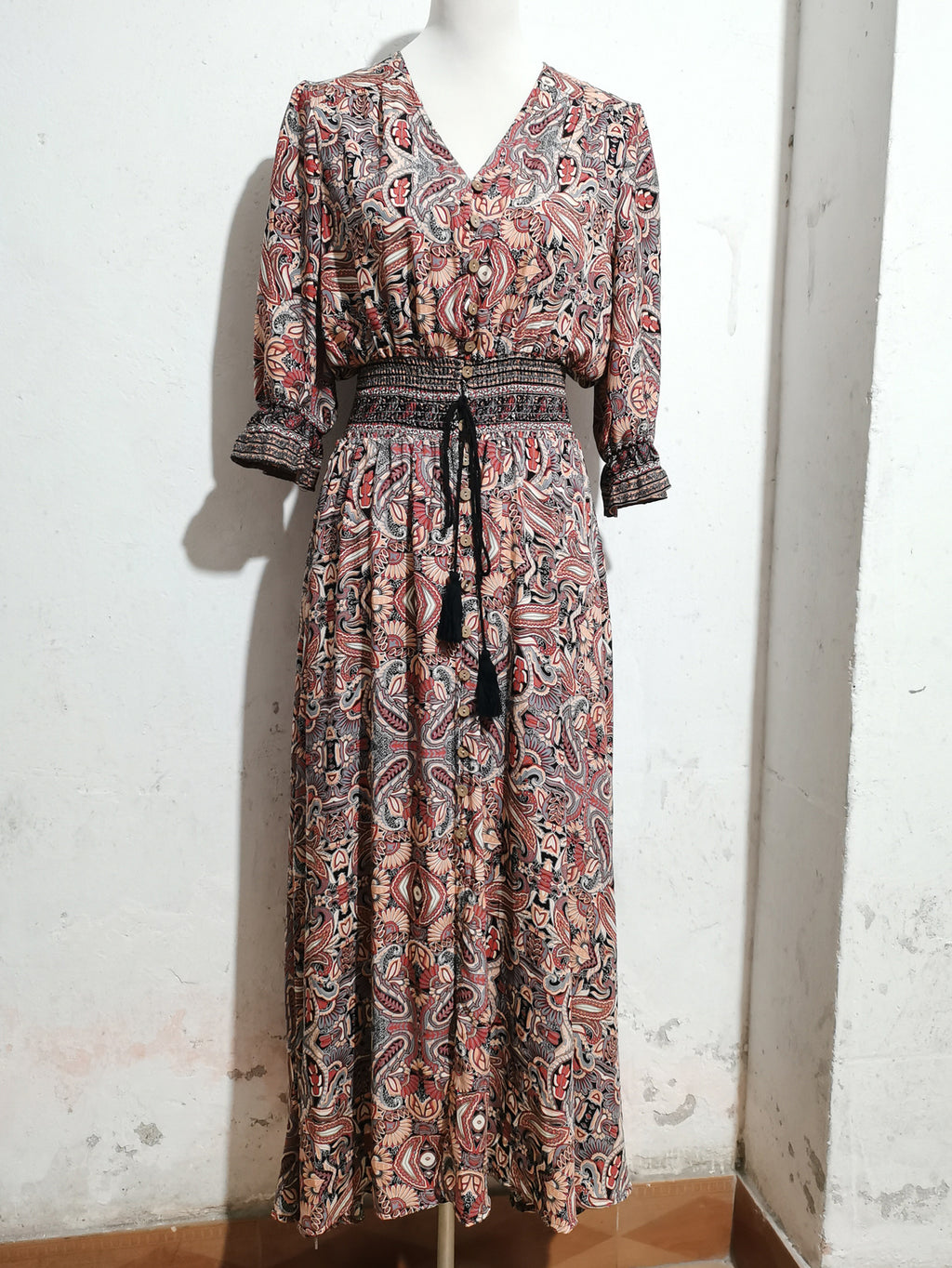 Printed A-Line Maxi Dress