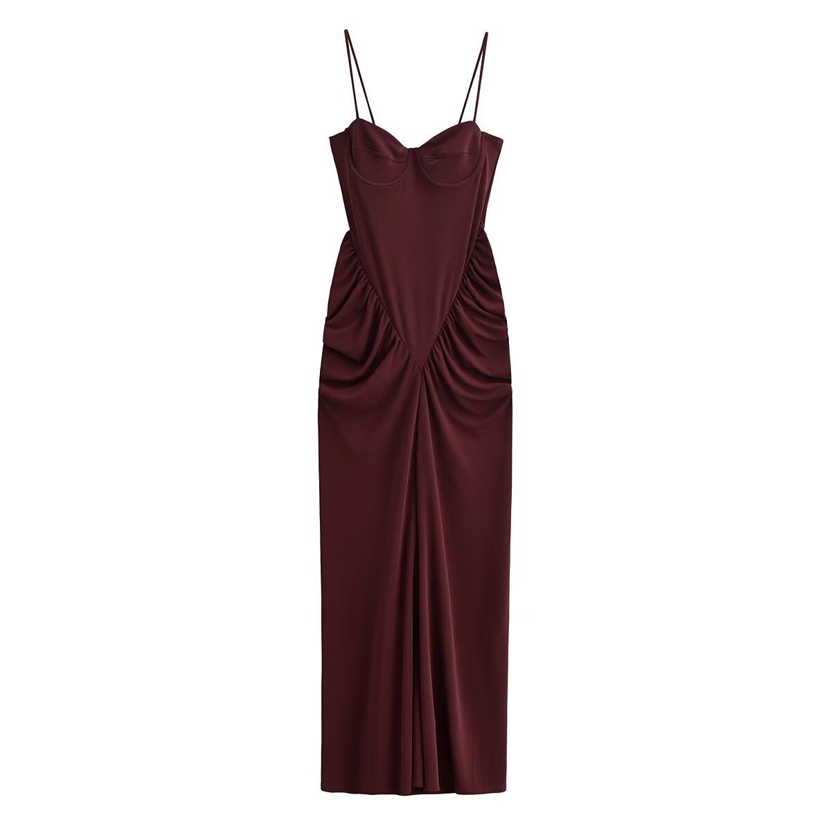 Pleated One-Shoulder Maxi Dress for Women, Fitted A-Line