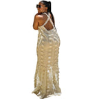 Ivory Strapless Cake Maxi Dress
