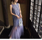 Beaded Chiffon Maxi Dress