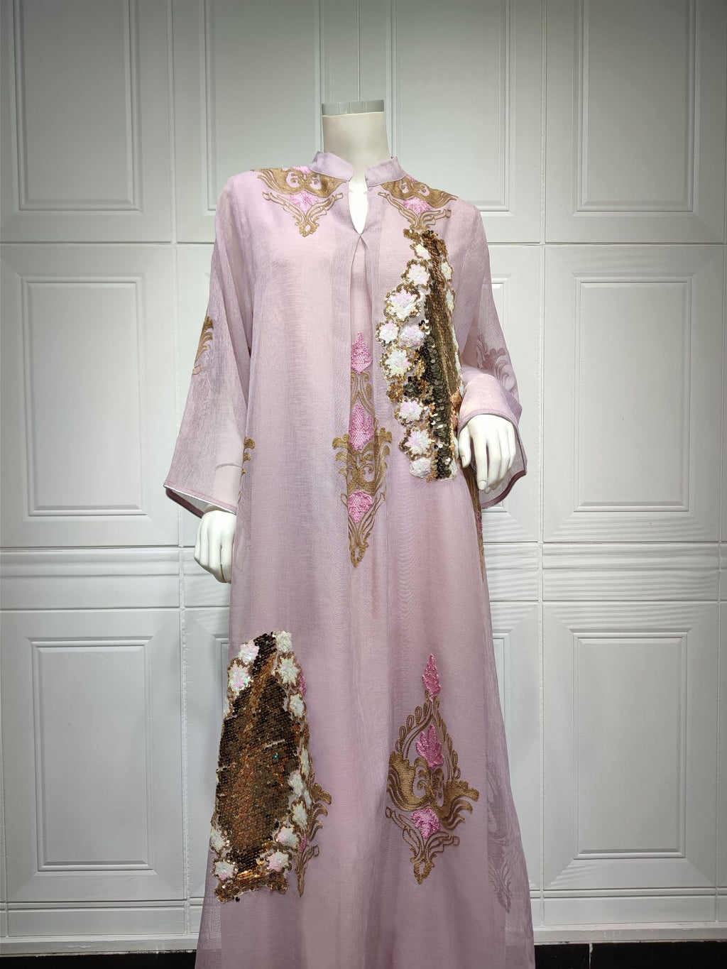 Beaded Sequin Evening Gown