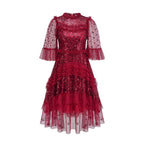 Pleated Shimmer A-Line Mini Dress for Women