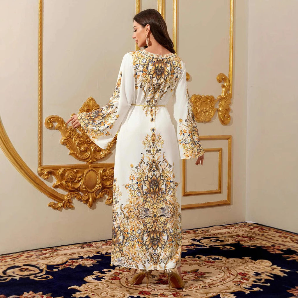 Satin Printed Mother & Daughter Maxi Dress