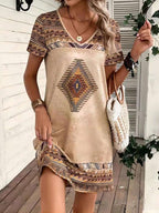 Geometric Print Mini Dress