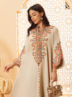 Embroidered Pullover Maxi Dress