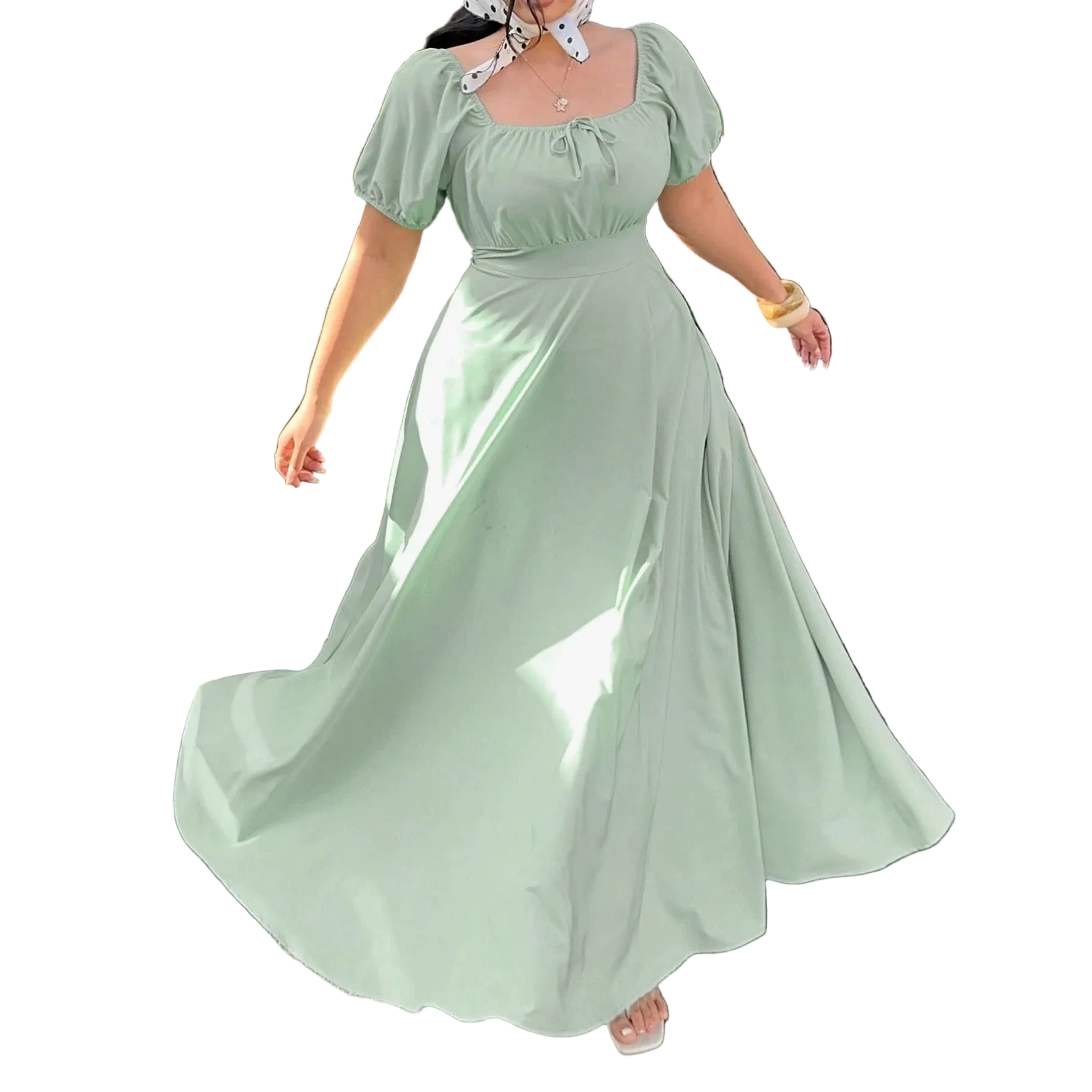 Plus-Size Square-Neck Maxi Dress for women