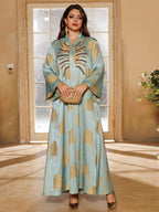 Embroidered V-Neck Maxi Dress