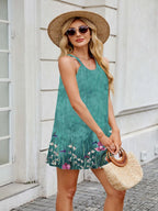 Floral print cami midi dress, sleeveless slip summer dress by Vilmere