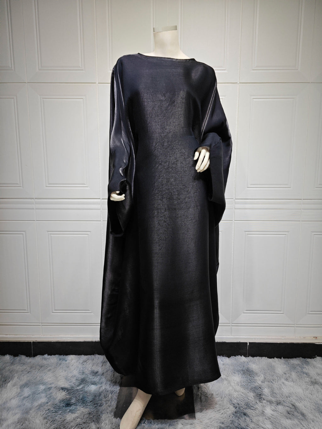Shiny Satin Belted Maxi Dress