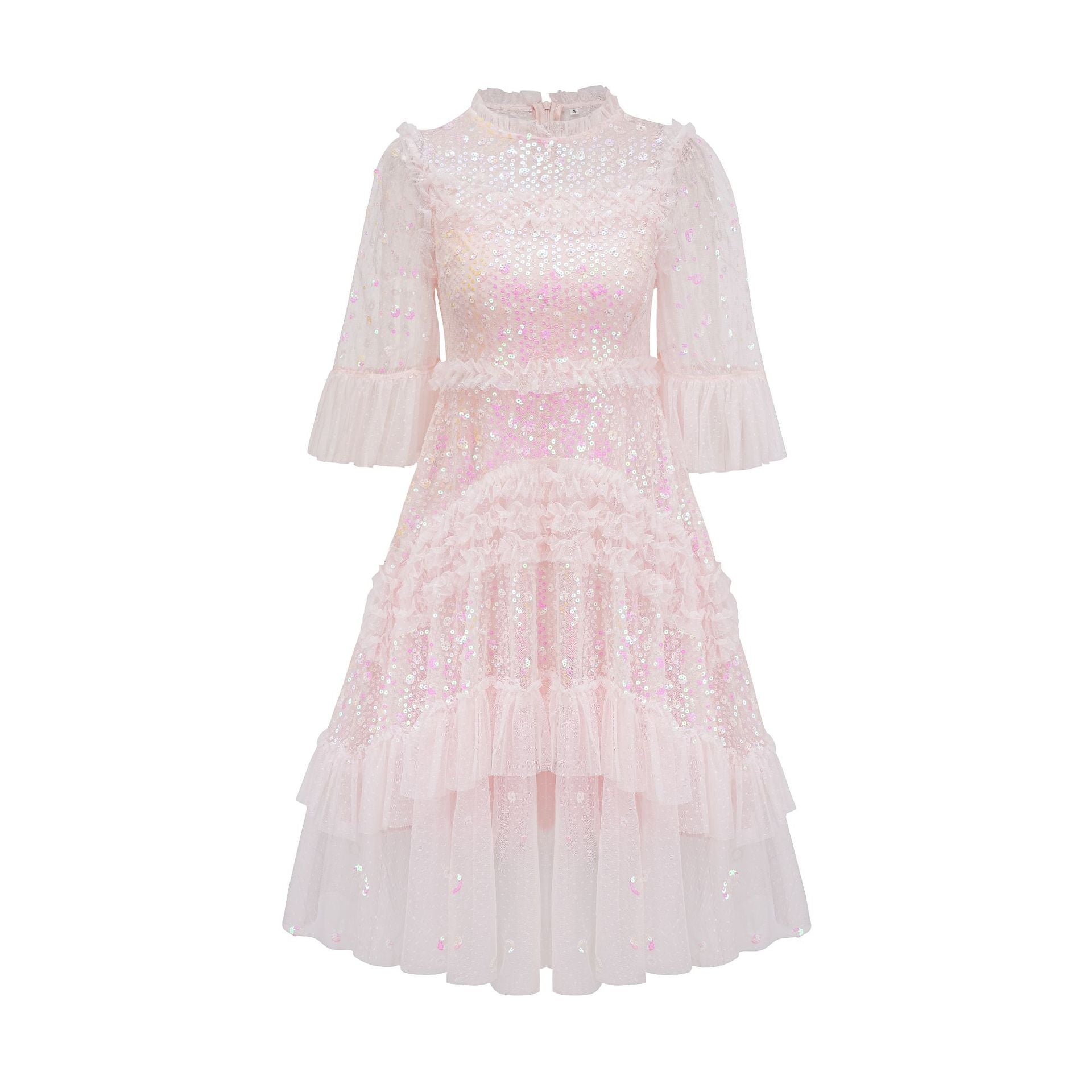 Pleated Shimmer A-Line Mini Dress for Women