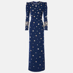 Slim-Fit Round-Neck Formal Maxi Dress for Women