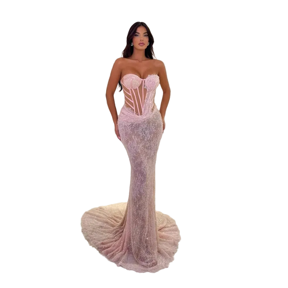 Beaded One-Shoulder Sequin Gown for women with a one shoulder design