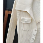 Ivory Ribbed-Knit Fishtail Maxi Dress for Women, Long Sleeve